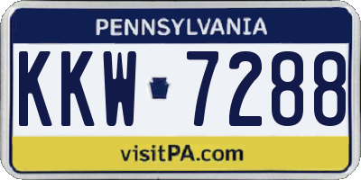 PA license plate KKW7288