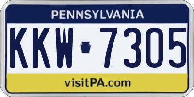 PA license plate KKW7305