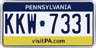 PA license plate KKW7331