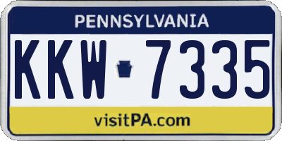 PA license plate KKW7335