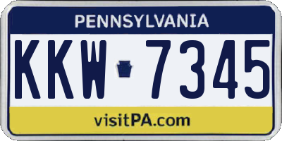 PA license plate KKW7345