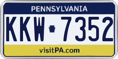 PA license plate KKW7352