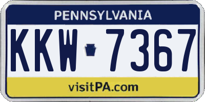PA license plate KKW7367