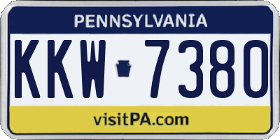 PA license plate KKW7380