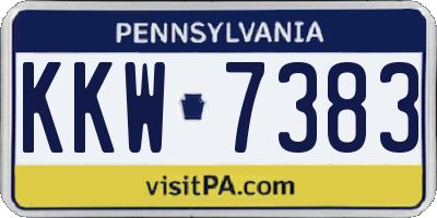 PA license plate KKW7383