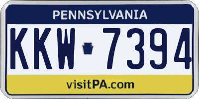 PA license plate KKW7394
