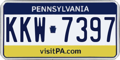 PA license plate KKW7397