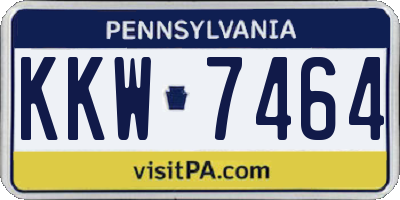 PA license plate KKW7464