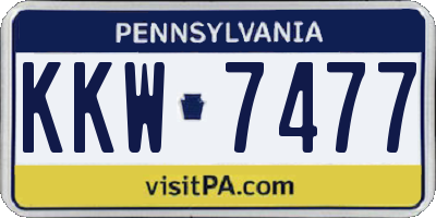 PA license plate KKW7477
