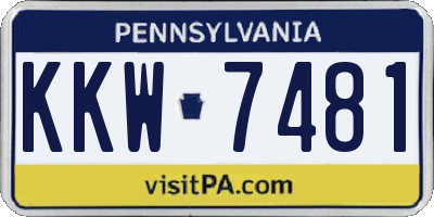 PA license plate KKW7481
