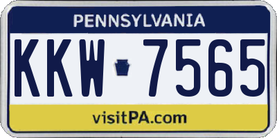 PA license plate KKW7565
