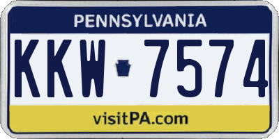 PA license plate KKW7574