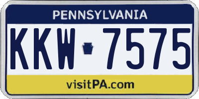 PA license plate KKW7575