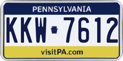 PA license plate KKW7612