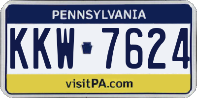 PA license plate KKW7624