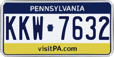 PA license plate KKW7632