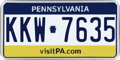 PA license plate KKW7635