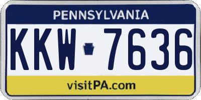 PA license plate KKW7636