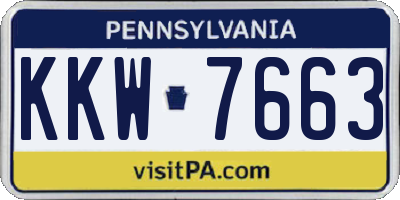 PA license plate KKW7663