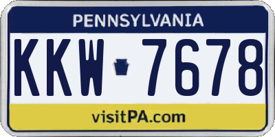 PA license plate KKW7678