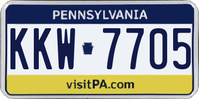 PA license plate KKW7705