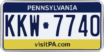 PA license plate KKW7740