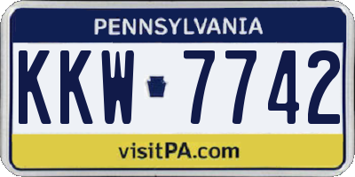 PA license plate KKW7742