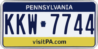 PA license plate KKW7744