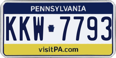 PA license plate KKW7793