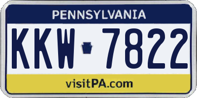 PA license plate KKW7822