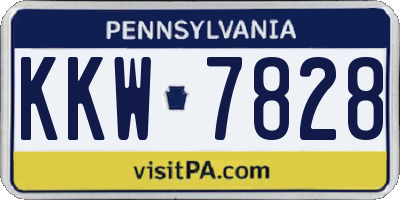 PA license plate KKW7828