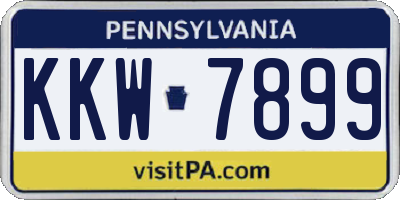 PA license plate KKW7899