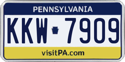 PA license plate KKW7909