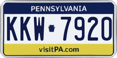 PA license plate KKW7920