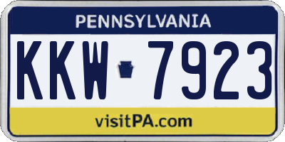 PA license plate KKW7923
