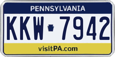 PA license plate KKW7942