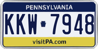 PA license plate KKW7948