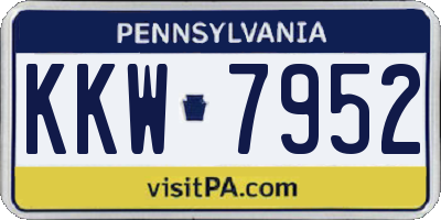 PA license plate KKW7952