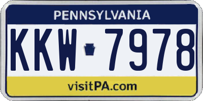 PA license plate KKW7978