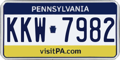 PA license plate KKW7982