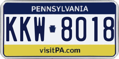 PA license plate KKW8018