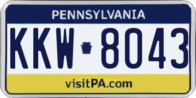 PA license plate KKW8043