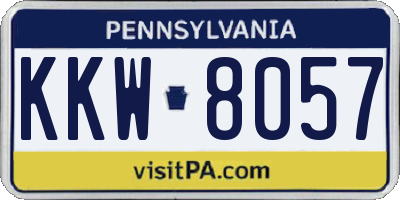 PA license plate KKW8057