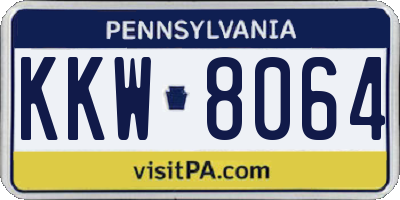 PA license plate KKW8064