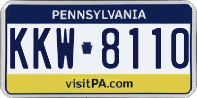 PA license plate KKW8110