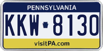 PA license plate KKW8130