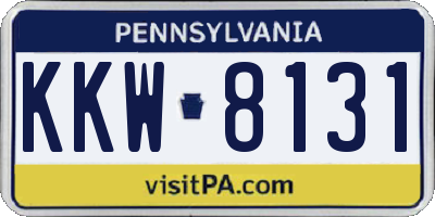 PA license plate KKW8131