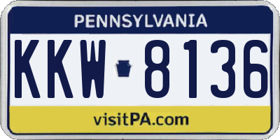 PA license plate KKW8136