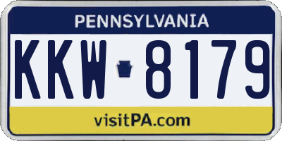 PA license plate KKW8179
