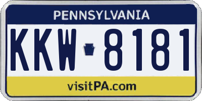PA license plate KKW8181